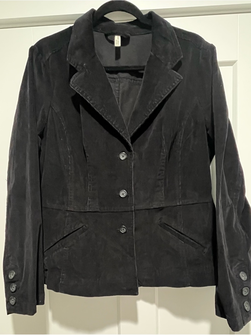 St. John's Bay Black Corduroy 98% Cotton Tailored Blazer Jacket Size XL